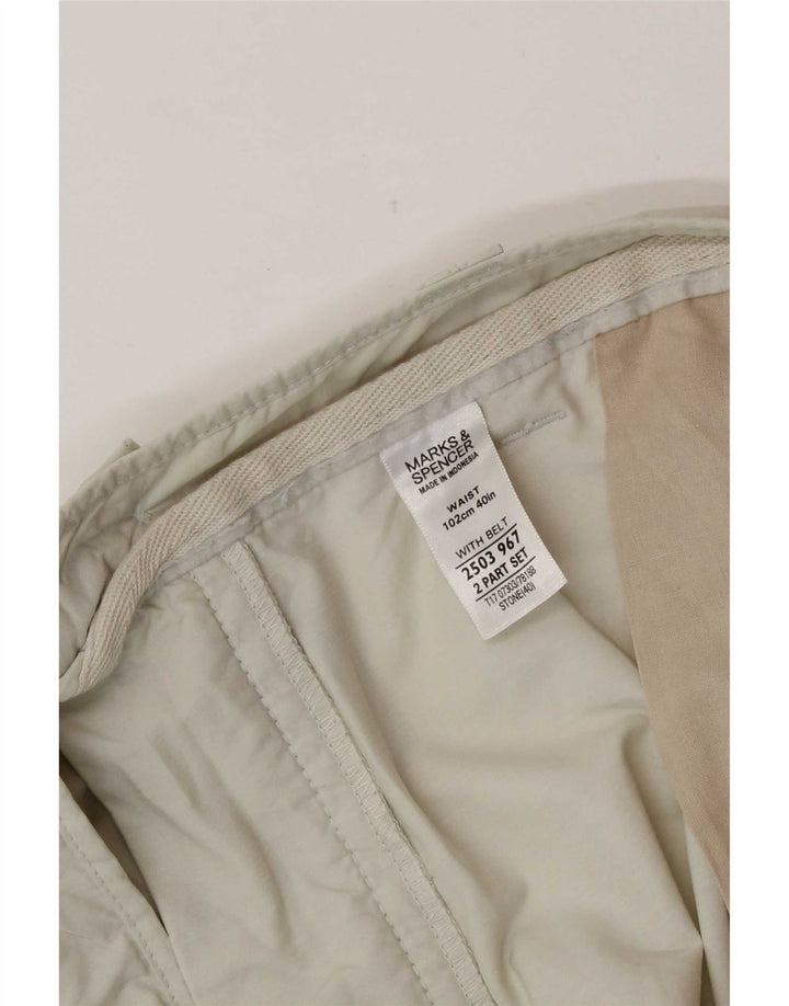Shorts cargo masculino Marks & Spencer W40 XL algodão bege