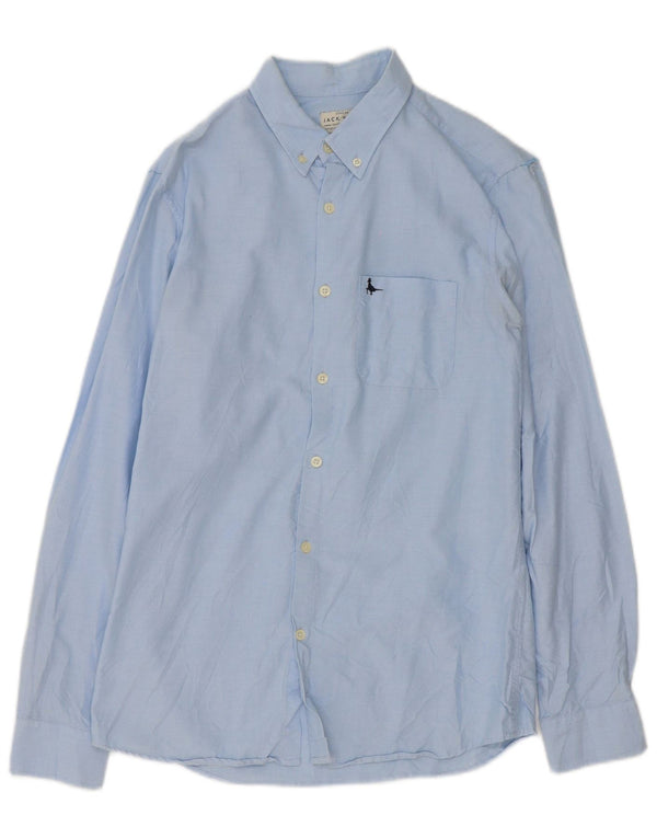 Camisa masculina Jack Wills pequena azul algodão