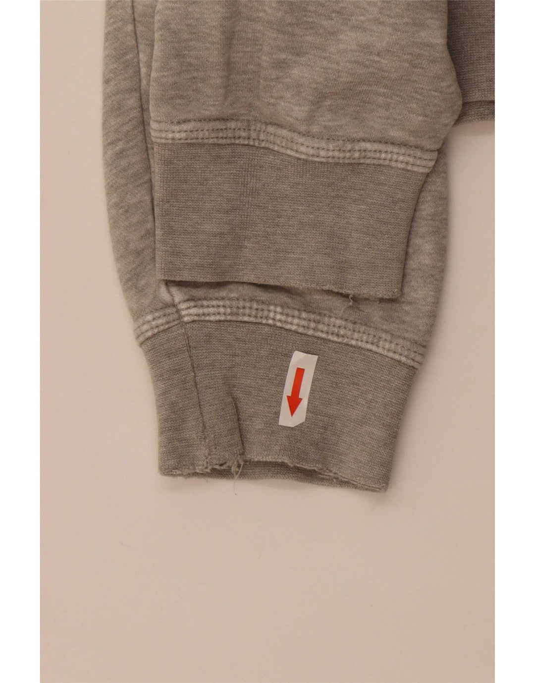 Suéter com capuz gráfico masculino Nike médio cinza algodão manchado