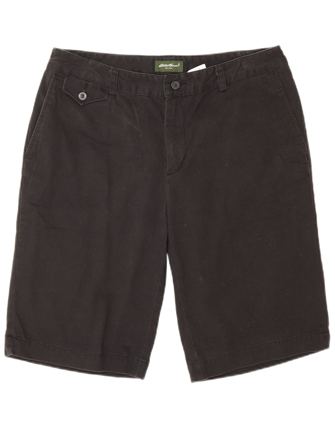Shorts Chino feminino Eddie Bauer EUA 12 grande W32 algodão preto