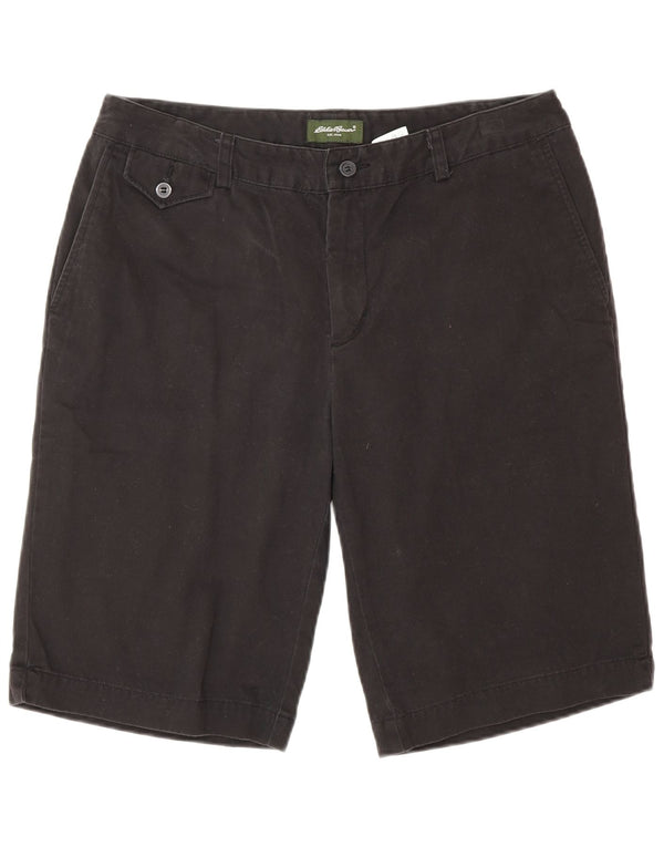 Shorts Chino feminino Eddie Bauer EUA 12 grande W32 algodão preto