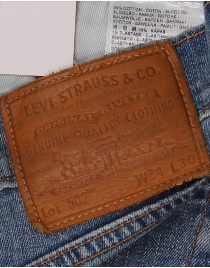 Levi's Masculino 502 Straight Jeans W34 L30 Azul Algodão