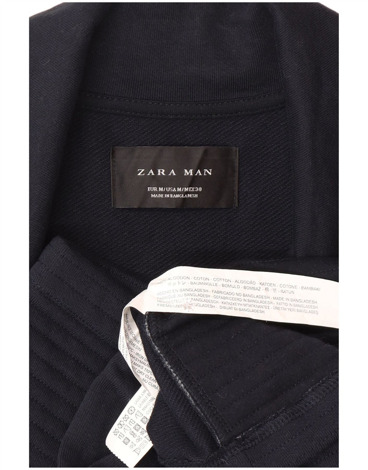 Jaqueta masculina Zara Biker UK 38 algodão azul marinho médio