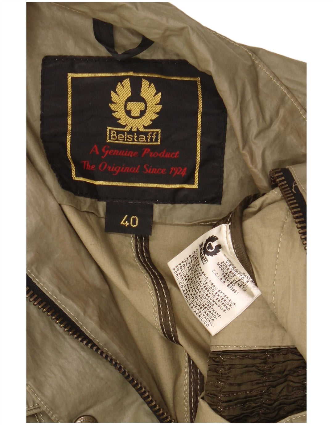 Jaqueta utilitária feminina Belstaff IT 40 pequeno algodão cáqui