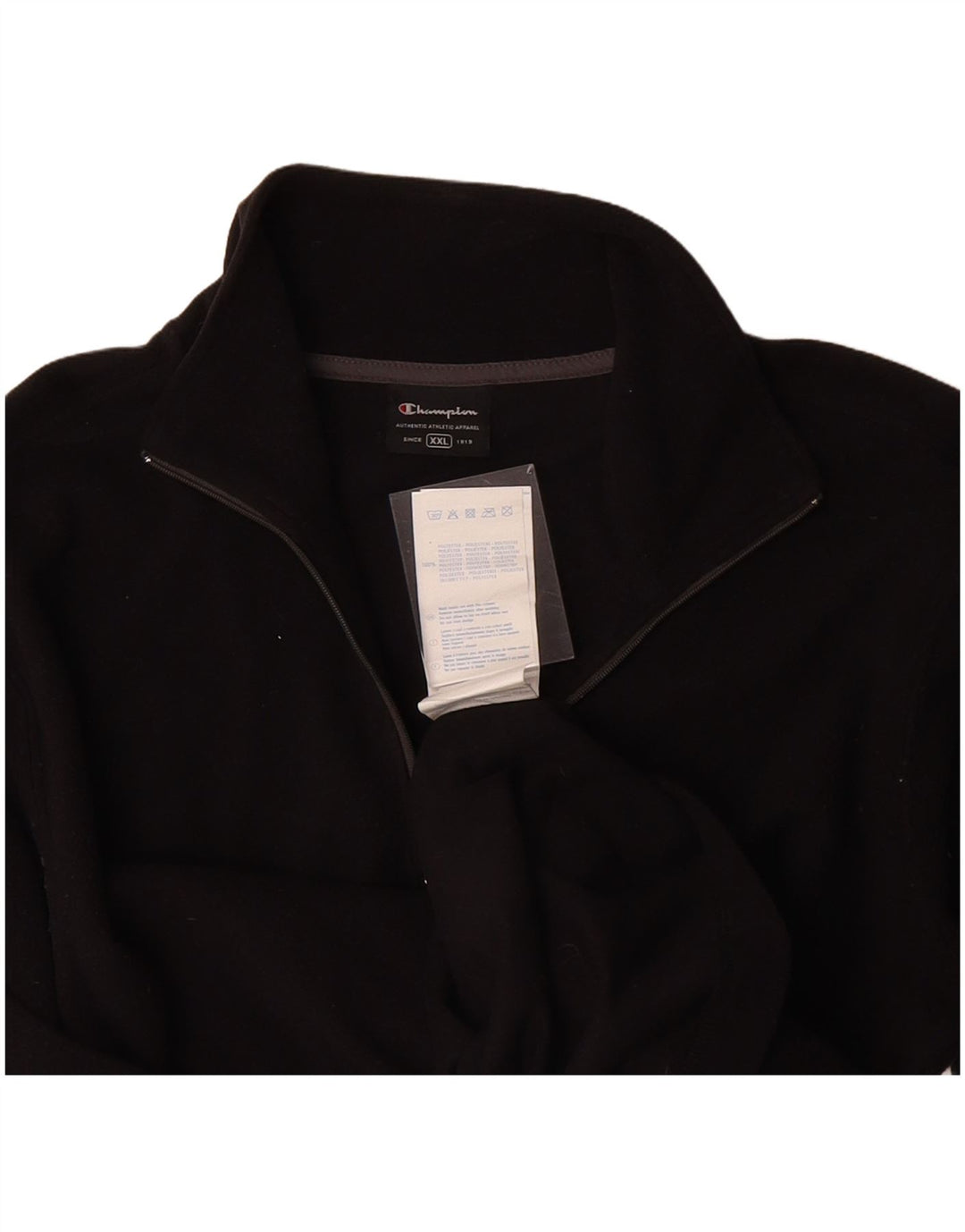 CHAMPION Suéter masculino de lã com zíper e pescoço 2XL polipeptídeo preto