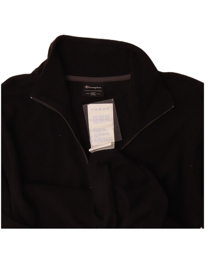 CHAMPION Suéter masculino de lã com zíper e pescoço 2XL polipeptídeo preto