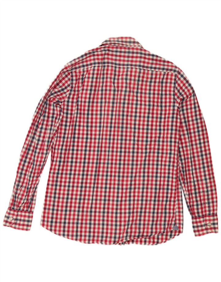 Camisa masculina Massimo Dutti média vermelha guingão