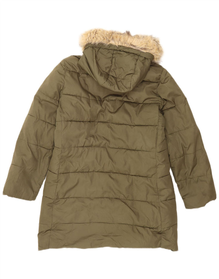 Casaco acolchoado com capuz masculino Gap UK 40 poliéster cáqui grande