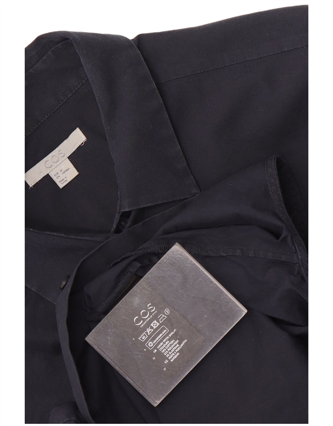 Camisa feminina Cos EU 34 XS azul marinho algodão