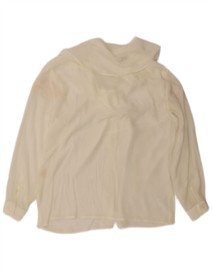 Blusa feminina Lebole com gravata frontal IT 44 seda branca média