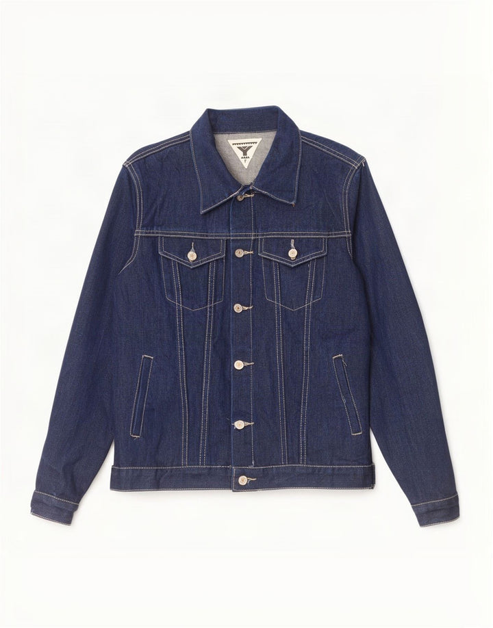 Jaqueta jeans vintage para meninos 14-15 anos azul marinho algodão