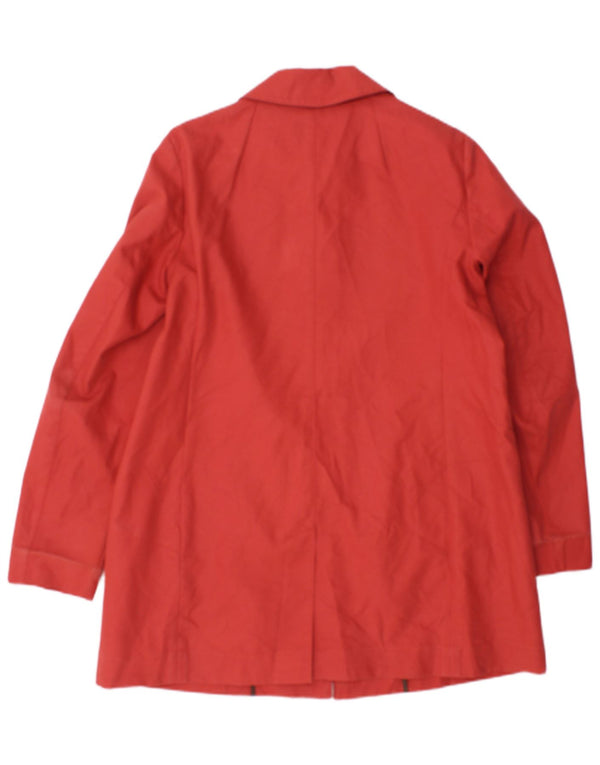 Sobretudo feminino Max Mara UK 16 grande algodão vermelho
