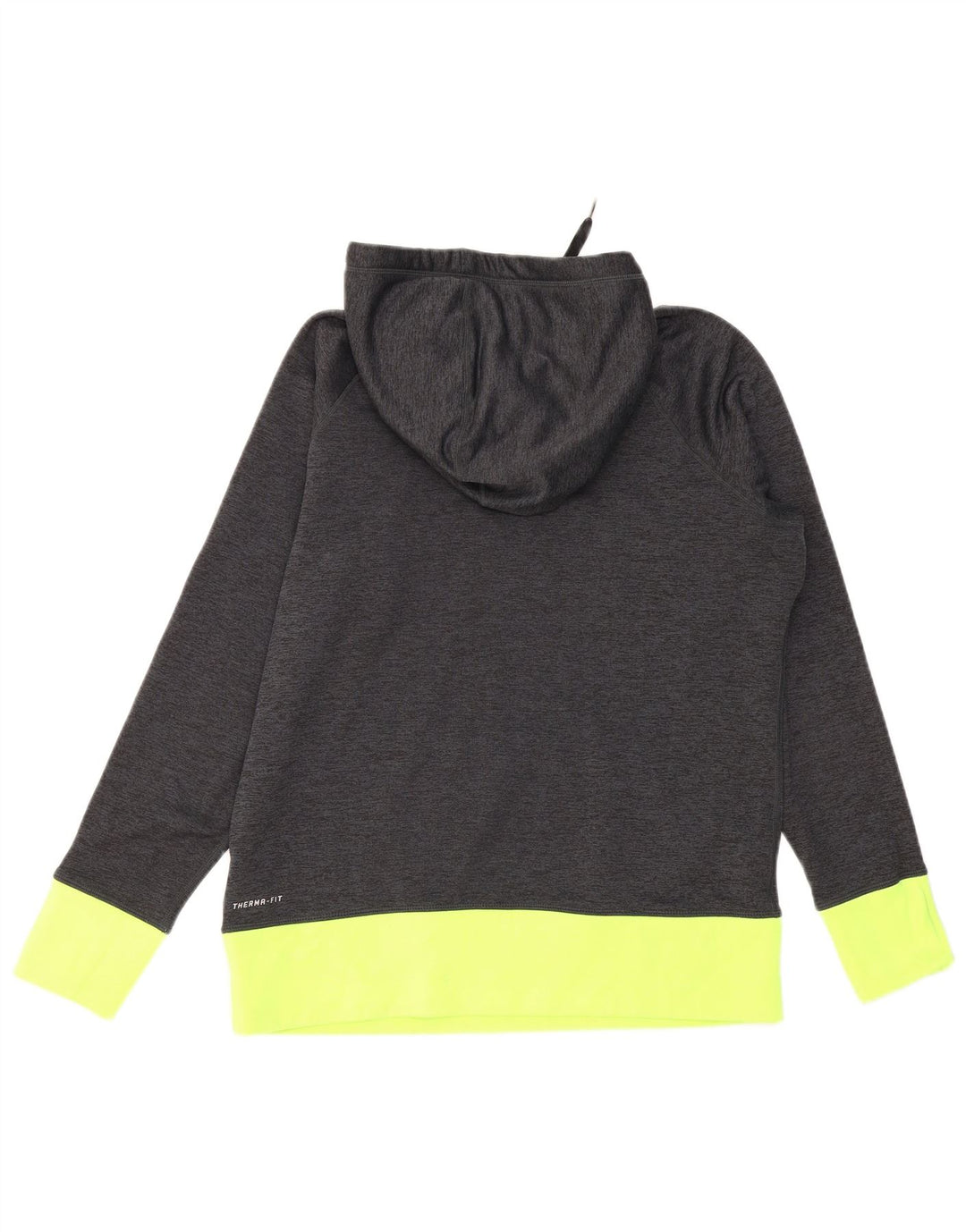 Suéter com capuz gráfico masculino NIKE Therma-Fit grande bloco cinza