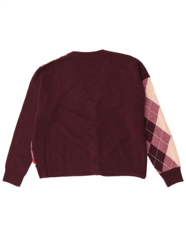 Suéter cardigã feminino oversized Kappa Reino Unido 18 XL marrom Argyle/Diamante