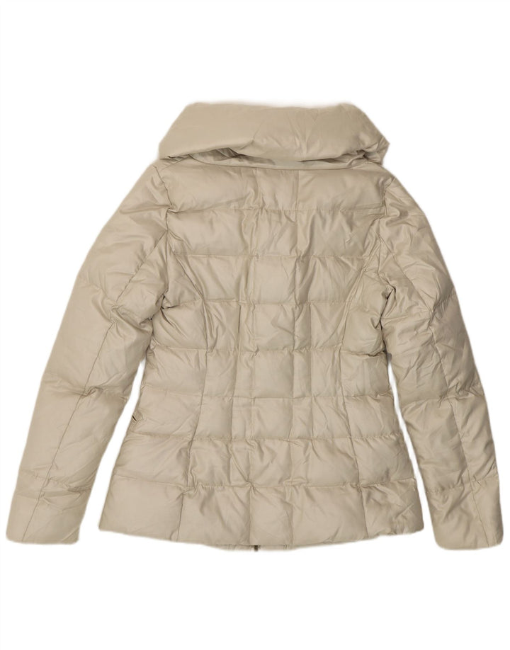 Jaqueta acolchoada feminina ZARA UK 10 pequena poliéster branco