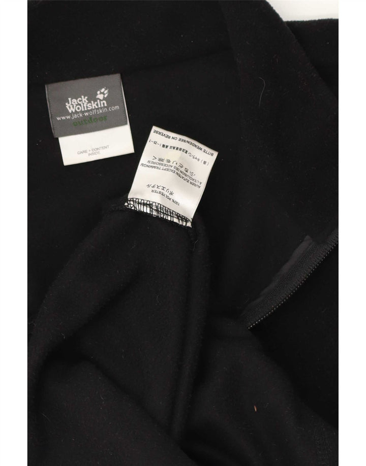 Suéter masculino de lã Jack Wolfskin com zíper e gola 2XL poliéster preto