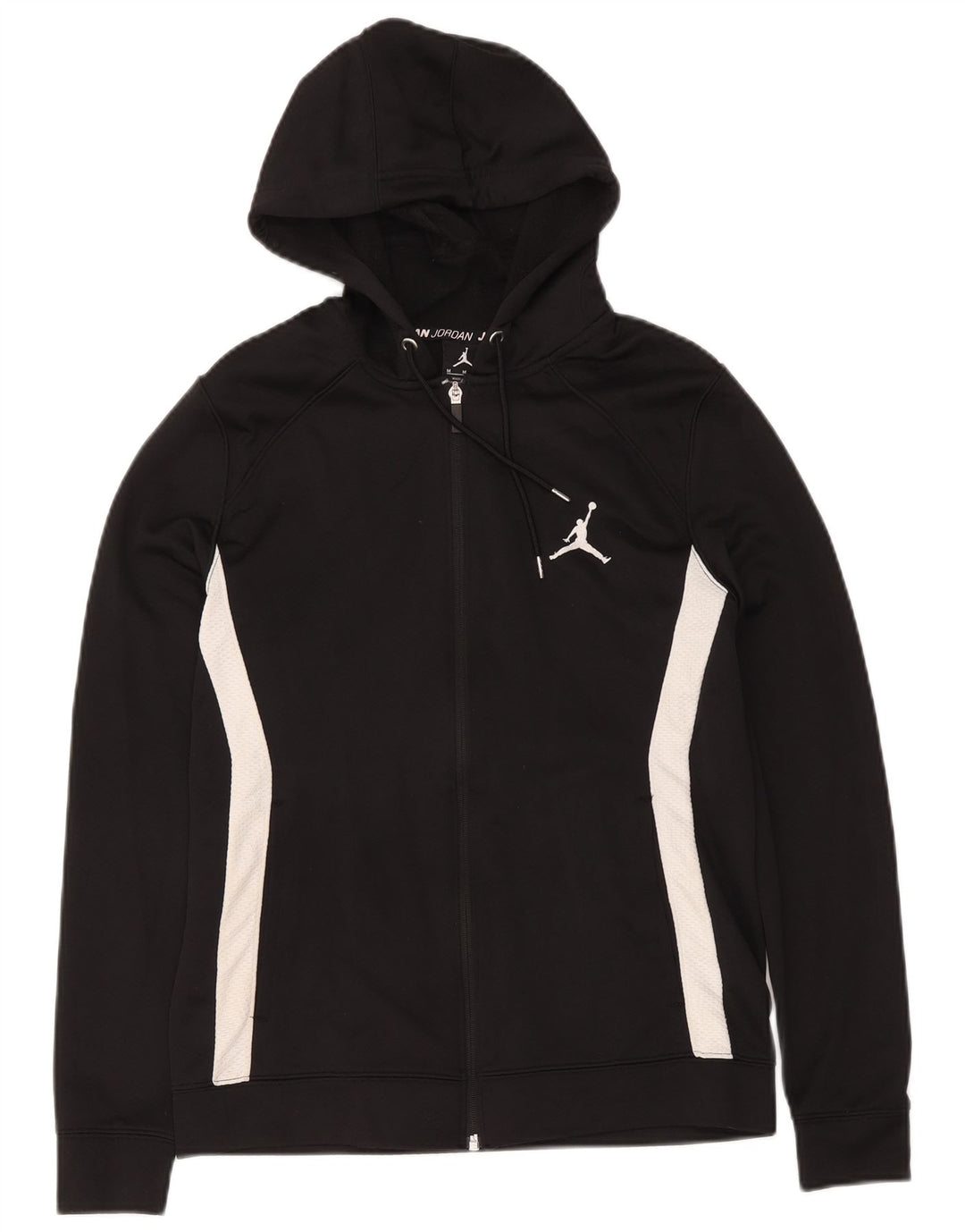 Suéter Jordan masculino Dri Fit Zip com capuz médio preto colorblock poliéster