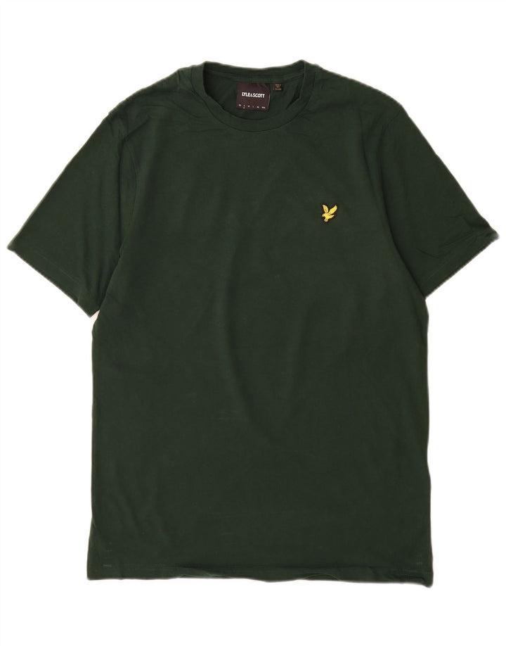 Lyle & Scott Camiseta masculina top pequeno algodão verde