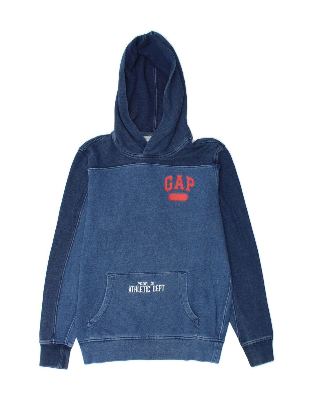 GAP Mens Graphic Hoodie Jumper XS Blue Cotton Vintage Gap and Second-Hand Gap from Messina Hembry 
