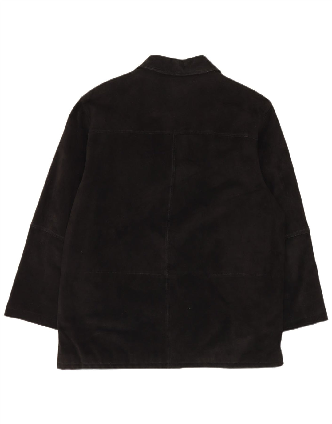 Jaqueta masculina vintage de camurça de ajuste regular Reino Unido 42 XL couro preto