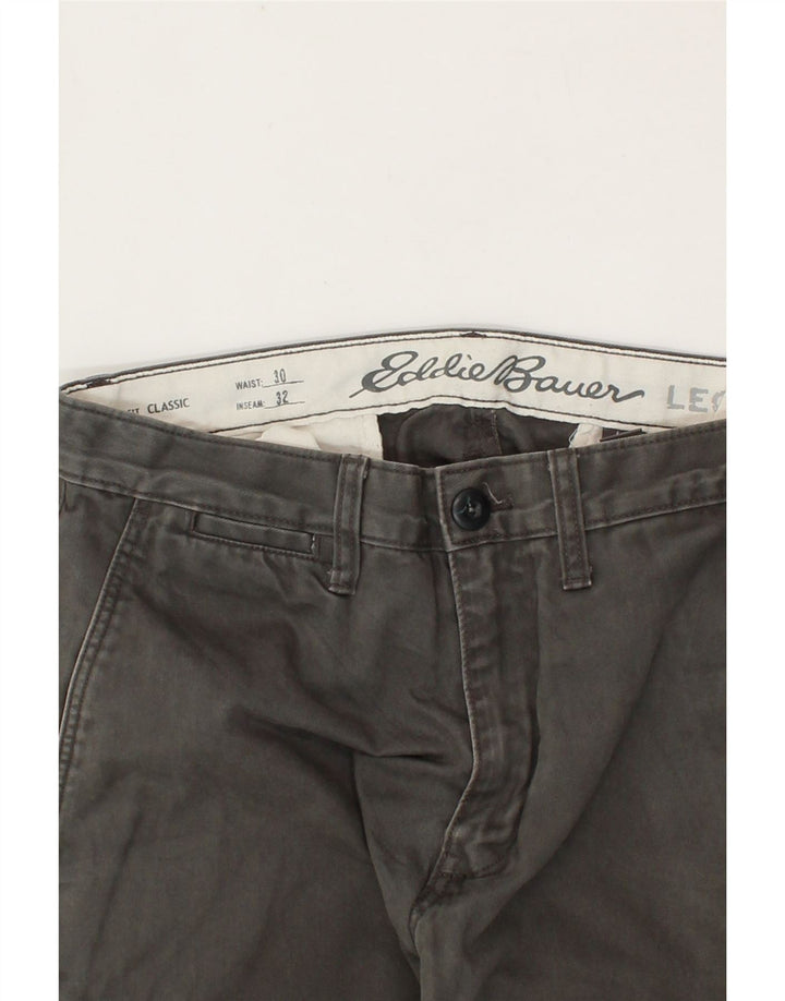 EDDIE BAUER Mens Classic Straight Chino Trousers W30 L32 Grey Cotton Vintage Eddie Bauer and Second-Hand Eddie Bauer from Messina Hembry 