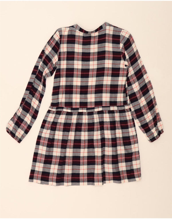 Vestido camisa pulôver vintage para meninas de 11 a 12 anos de algodão xadrez multicolorido