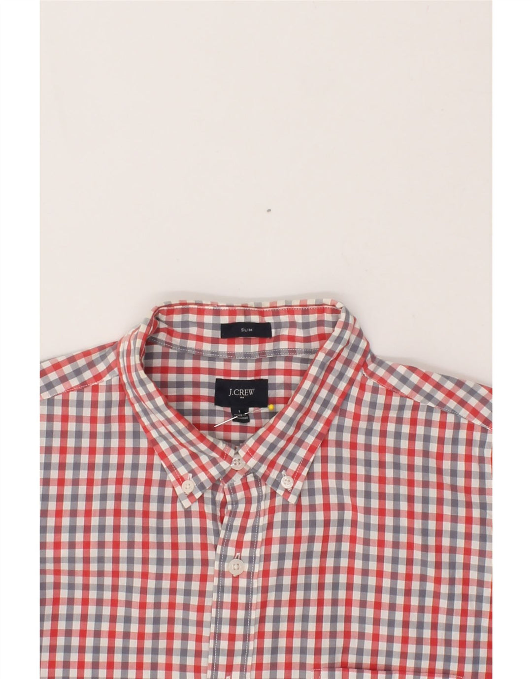 J. CREW Mens Slim Shirt Large Grey Gingham Cotton Vintage J. Crew and Second-Hand J. Crew from Messina Hembry 