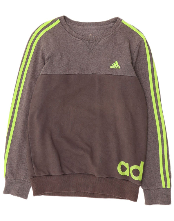 Adidas Mens Graphic Moletom Jumper Pequeno Algodão Cinza
