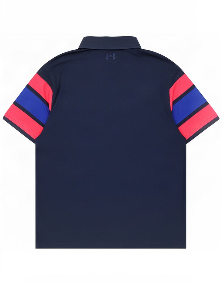 Camisa polo masculina Under Armour grande bloco colorido azul marinho