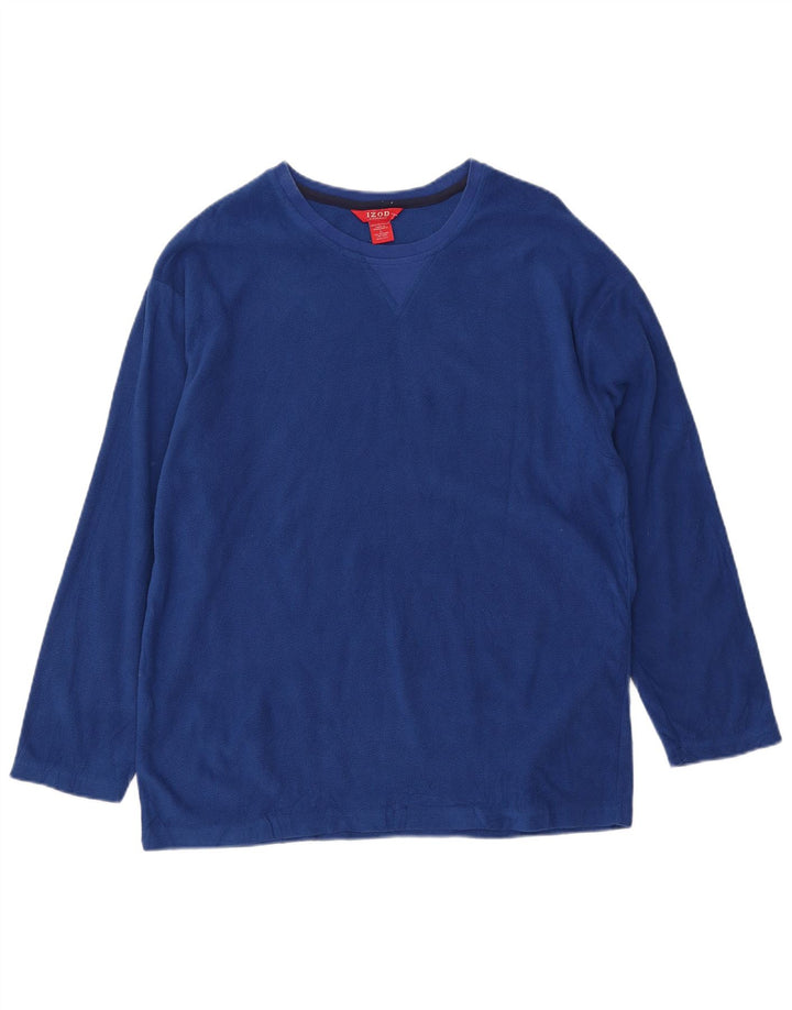 Suéter de lã masculino Izod grande poliéster azul