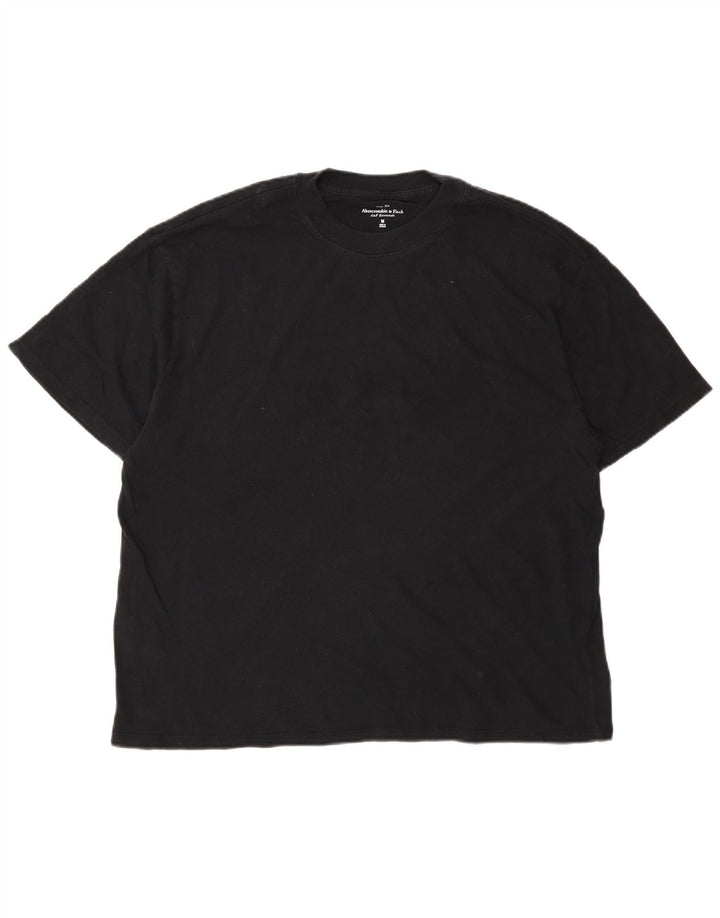Camiseta masculina Abercrombie & Fitch de algodão preto médio