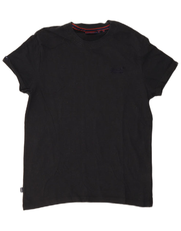 Camiseta masculina Superdry Top médio algodão preto