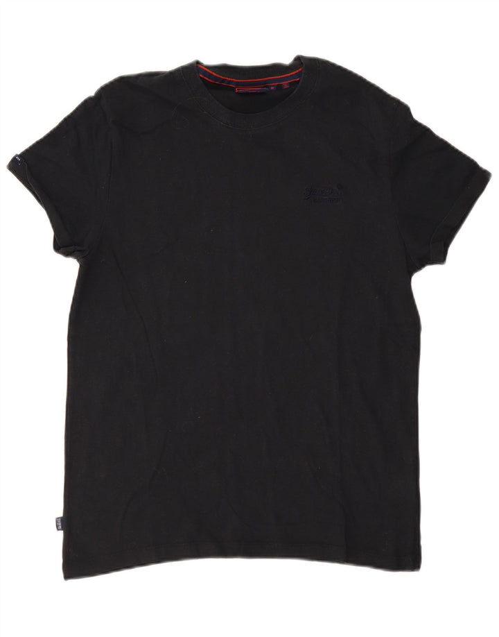 Camiseta masculina Superdry Top médio algodão preto