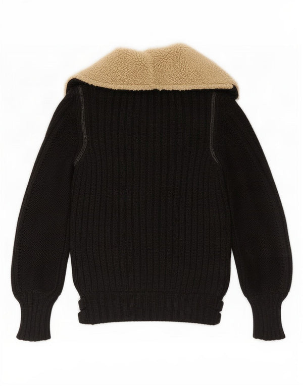 Suéter Cardigan Feminino Vintage UK 10 Pequeno Preto