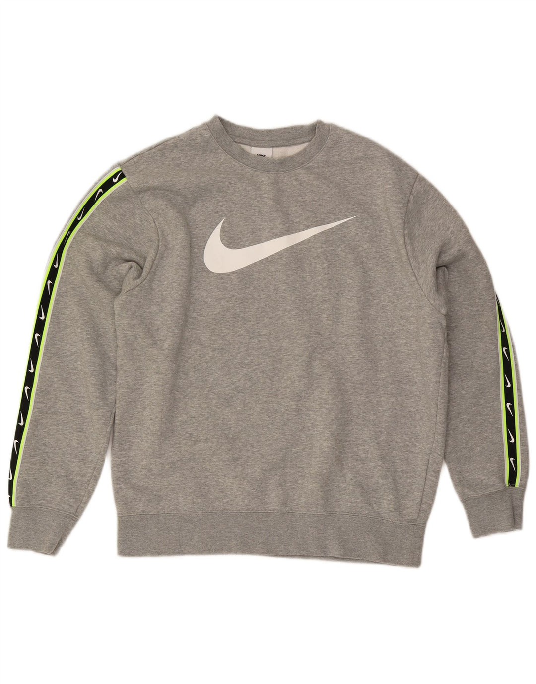 NIKE Mens Graphic Moletom Jumper Médio Cinza Algodão
