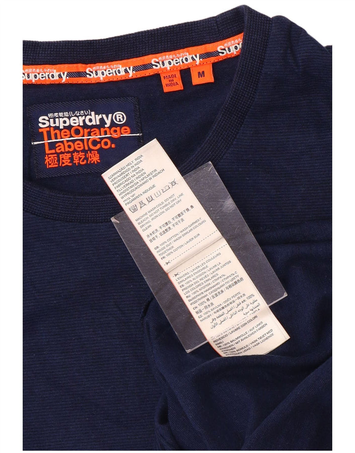 Camiseta masculina SUPERDRY Top médio algodão azul marinho