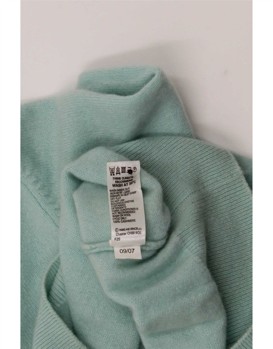 Suéter feminino Marks & Spencer com gola redonda Reino Unido 10 pequeno turquesa
