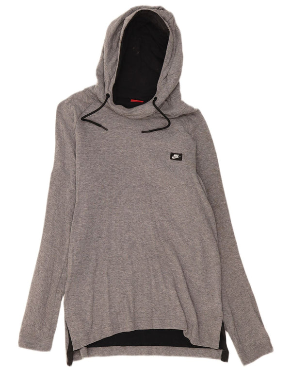 Jumper com capuz Nike feminino oversized UK 10 pequeno algodão cinza