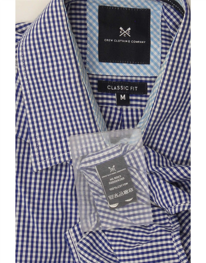 Camisa masculina clássica de ajuste da Crew Clothing, algodão guingão azul marinho médio