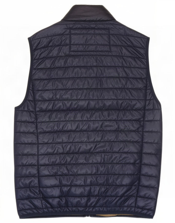 Colete acolchoado masculino J. Crew UK 36 pequeno nylon azul marinho