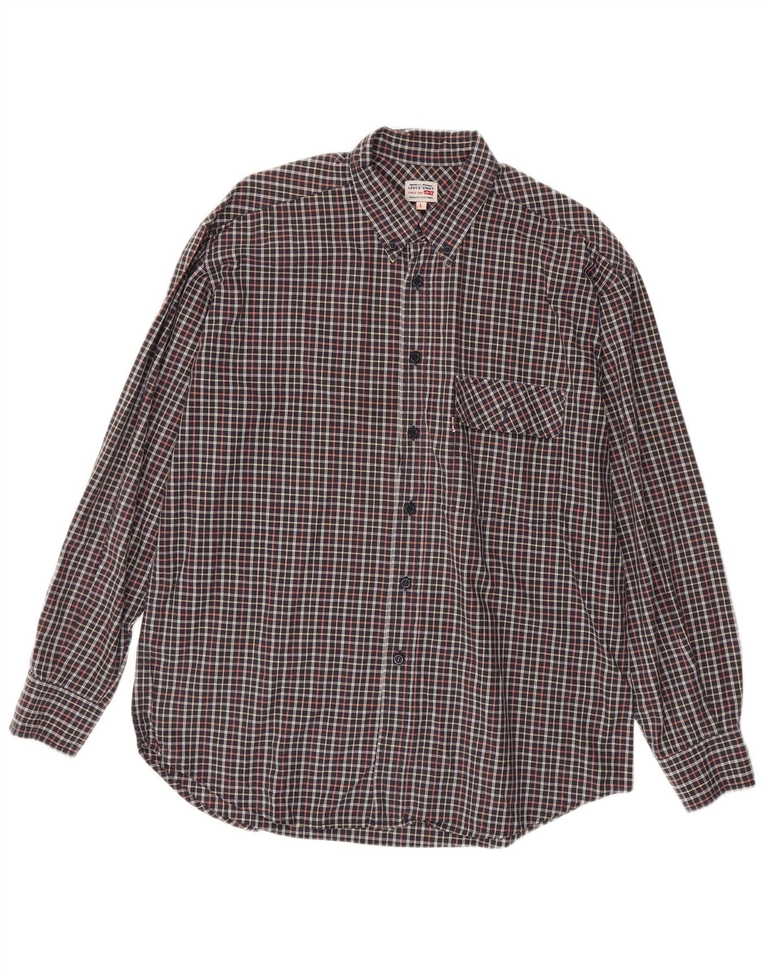 LEVI'S Mens Shirt Large Black Check Cotton
