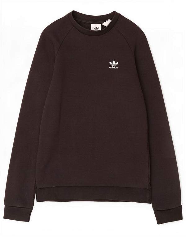 Adidas Mens Moletom Jumper Pequeno Algodão Preto