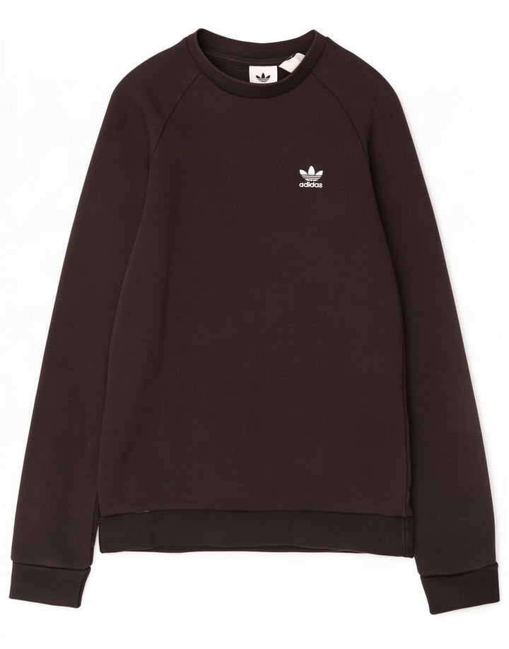 Adidas Mens Moletom Jumper Pequeno Algodão Preto