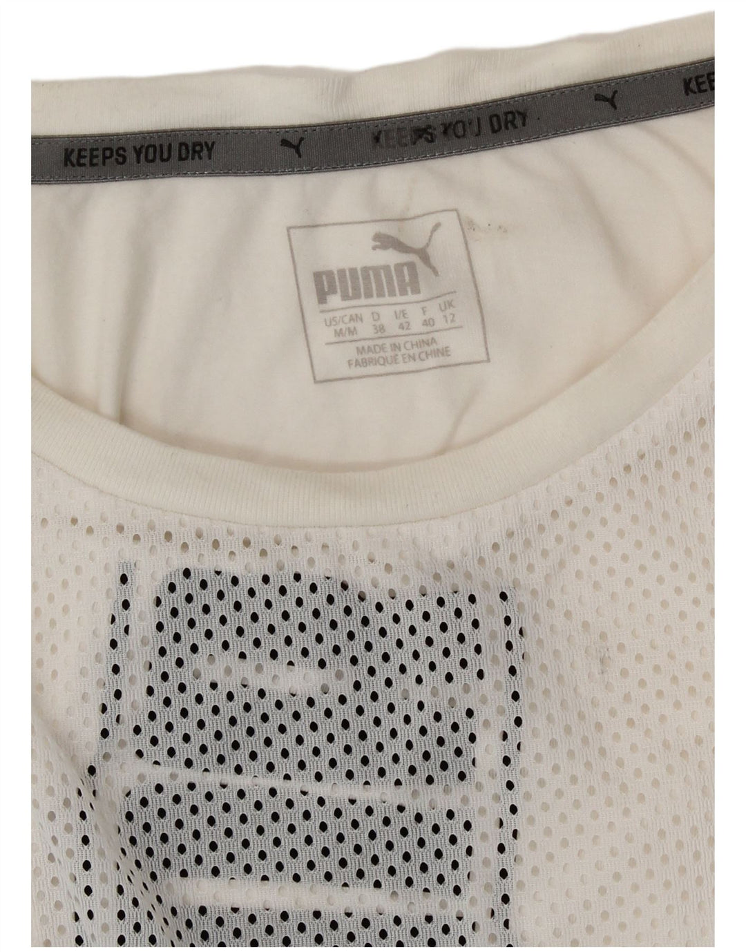 Puma Womens Graphic Vest Top UK 12 Médio Branco