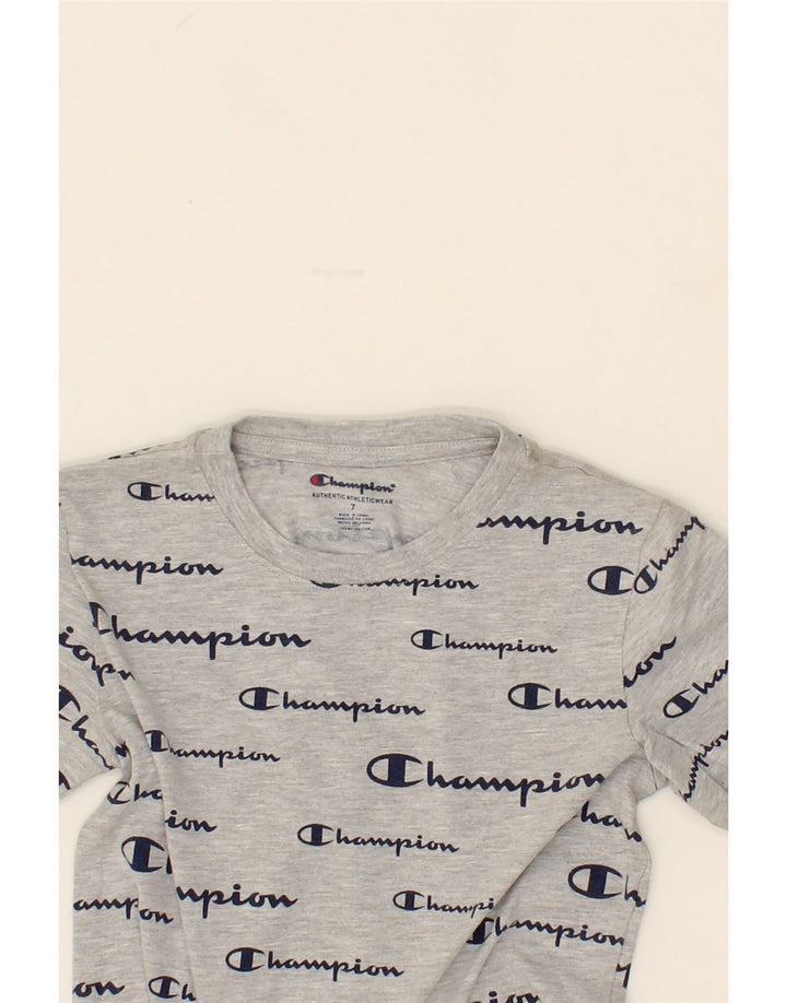 CHAMPION Boys Graphic T-Shirt Top 6-7 Years Grey Cotton Vintage Champion and Second-Hand Champion from Messina Hembry 