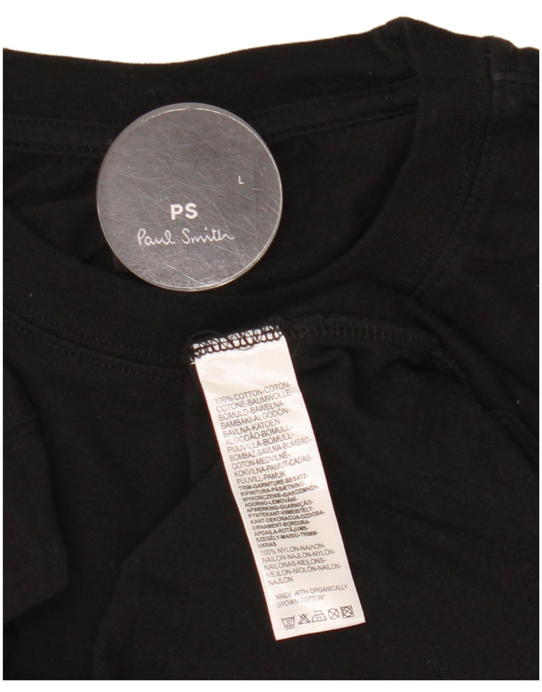 Camiseta masculina Paul Smith grande algodão preto