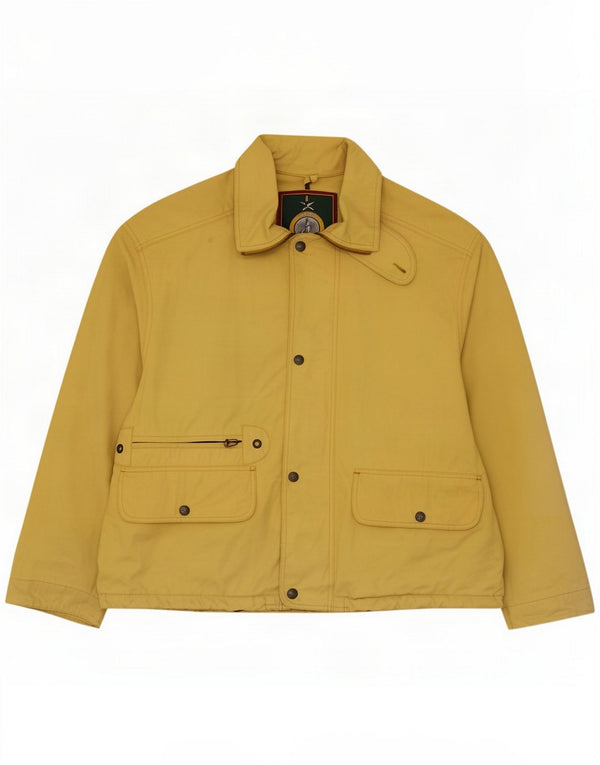 Vintage Mens Loose Fit Utility Jacket UK 36 Pequena Poliamida Amarela