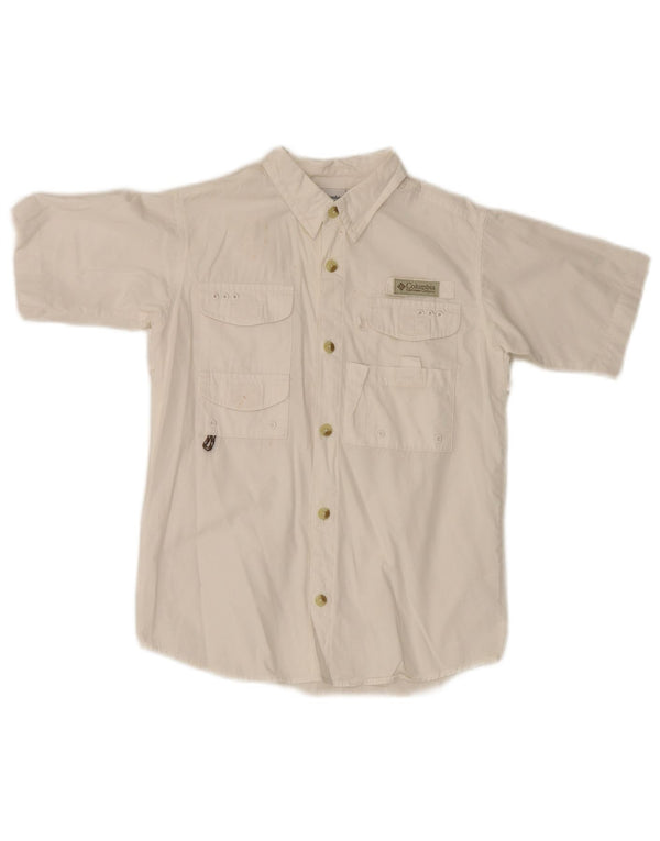 Camisa de manga curta Columbia Boys 6-7 anos algodão branco