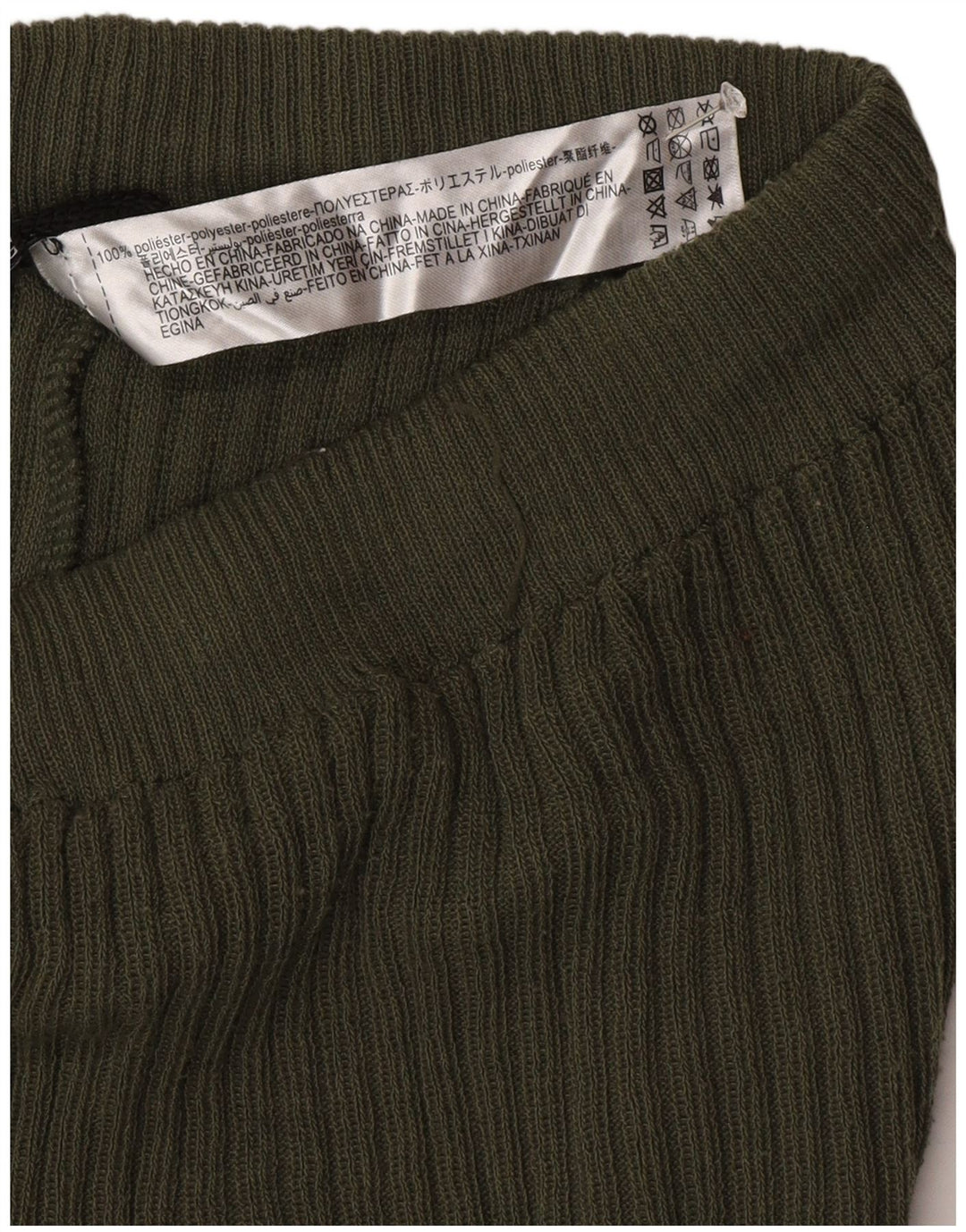 Zara Womens Knit Flare Leggings Reino Unido 12 Poliéster Verde Médio