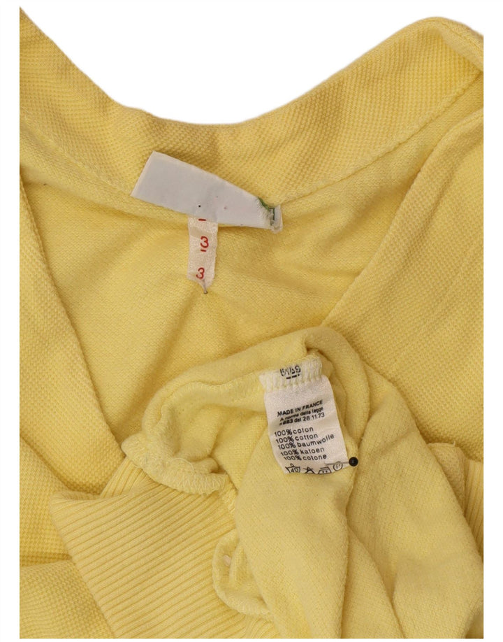Lacoste Mens Tracksuit Top Jacket Tamanho 3 Pequeno Algodão Amarelo